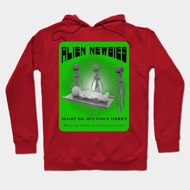 Alien Newbies - Green and Black Hoodie by The Black Panther